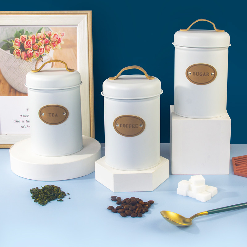 Coffee powder sealed jar with lid tin can moisture-proof storage jar sugar jar tea jar miscellaneous grain storage coffee bean storage jar