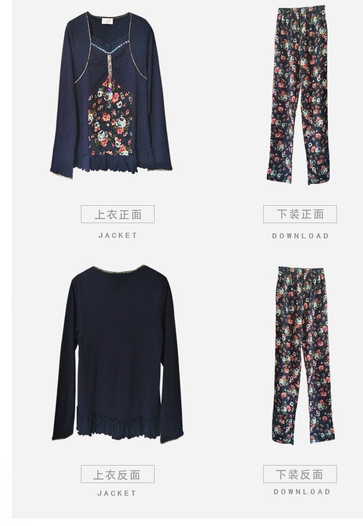 Fu Nilai nữ đồ ngủ nữ mùa hè dài tay cotton thanh niên cotton lỏng giản dị kích thước lớn mùa xuân và mùa thu phù hợp với dịch vụ nhà đồ bộ mặc nhà đẹp