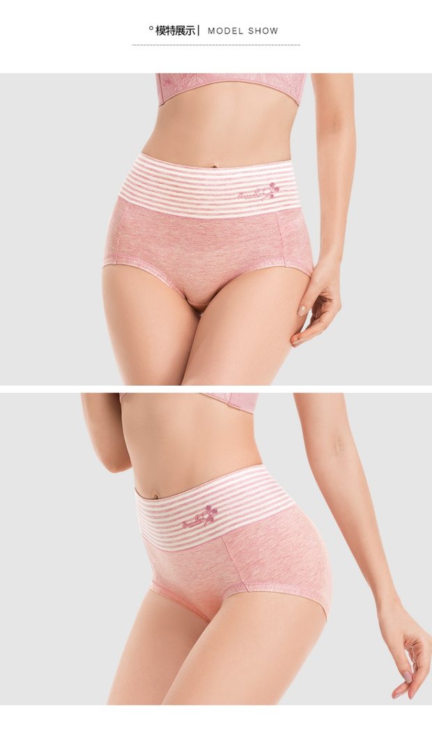 Đồ lót nữ 2 khối Fu Nilai mới thoải mái ngọt ngào sọc cao eo bụng nữ quần boxer 3035 đồ lót dành cho những cô nàng màn hình phẳng