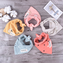 Baby saliva towel baby double cotton triangle newborn headscarf children double button bib suction spring and summer