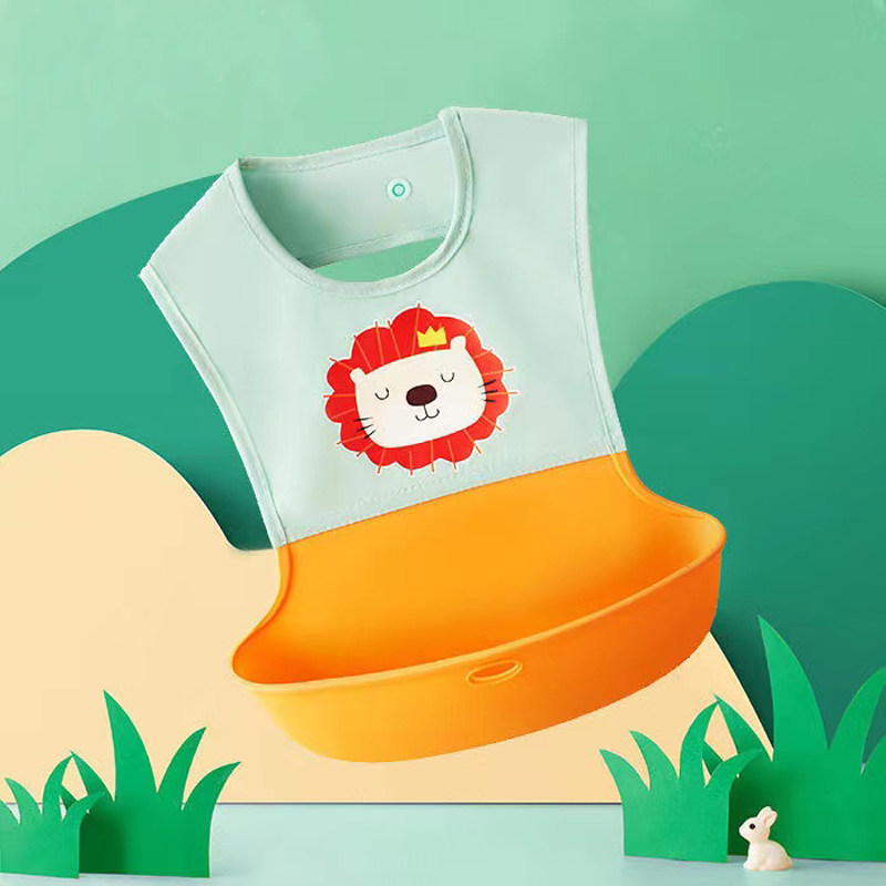 Baby Eating Walled Pocket for children Breathable Waterproof Anti-Dirty Ultra Soft Kid Bib Solid Silicone Gel Feed for food Dining Around