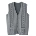 Nội y nam cashmere vest V-cổ dày jacquard túi đan áo đan len trung niên hở lưng vest áo vest nam công sở Dệt kim Vest