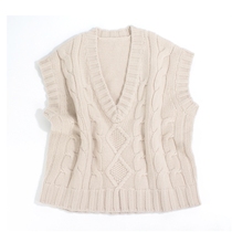 V collar 6 yarn gallows thickened female vests pure cashmere comfort warm stitch sweatshirt thickened vest soft and comfortable