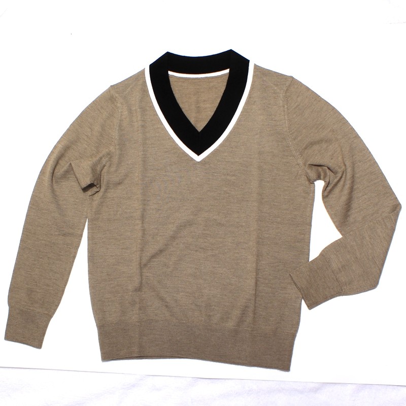 100% Mountain cashmere fine spinning V collar female pullover pure cashmere 100 lap with rainbow collar bottom shirt light and soft and comfortable