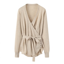 2021 Fashion flipped cashmere sweatshirt lady pure mountain cashmere cardiff with warm and pure cashmere sweater coat