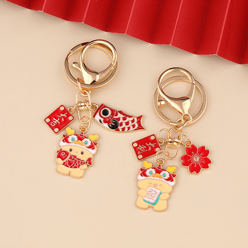 Dragon Treasure Keychain 2026 Year of the Dragon Mascot Spring Festival Decoration Keychain Pendant New Year Gift Fashionable for Men and Women