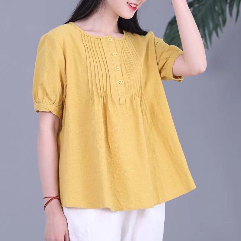 Maternity dress summer dress short-sleeved cotton linen top maternity doll shirt shirt summer T-shirt fashion shirt