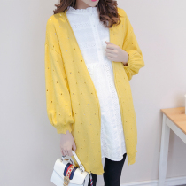 Pregnancy Woman Dress Spring Autumn Clothing Han Edition Fashion Pregnancy Woman Dress Pregnant Woman Full Cotton Blouse Cardiovert two sets of spring clothing jacket