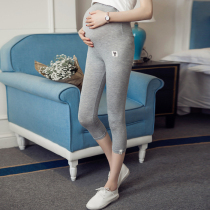 2022 Cotton Summer Clothing Slim Fit Pregnant Woman Seven-Pants Small Leggings Pants Gestation Woman Dress Underpants Kitten Fashion Totbelly Pants