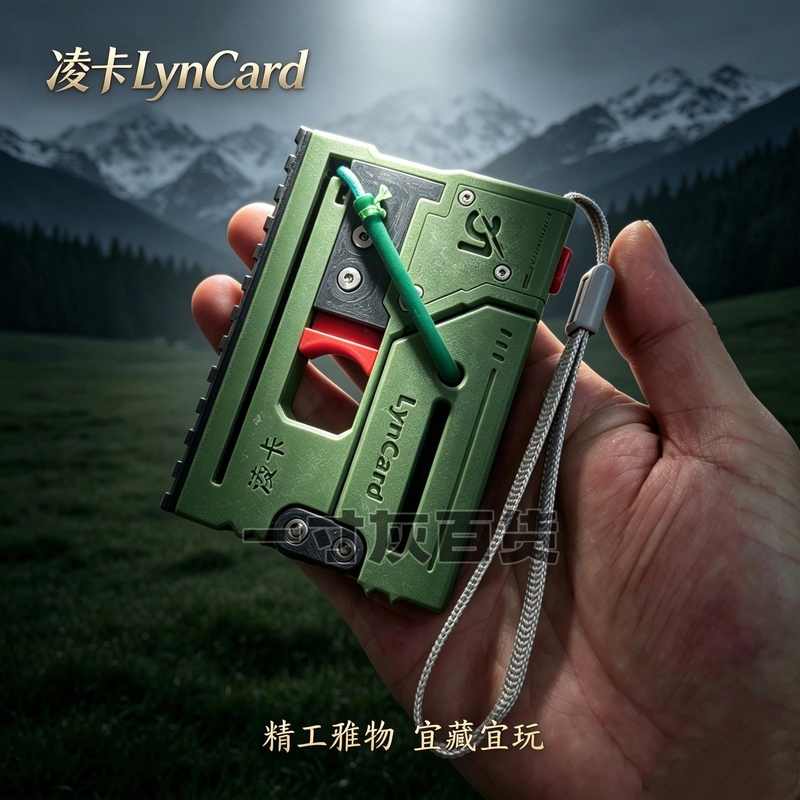 New Magic Box Lingka Card-Style Pocket Slingshot Creative Stress-Relief Toy Pendant Outdoor Rubber Band Steel Ball Slingshot