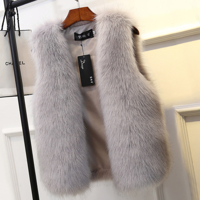 Fur vest ລະດູຫນາວຂອງແມ່ຍິງສັ້ນ 2023 ໃຫມ່ imitation fox fur vest mink plush vest ຫນາແຫນ້ນ jacket ອົບອຸ່ນ