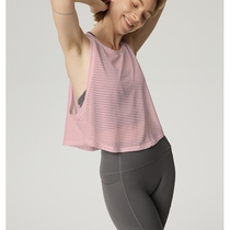 2024 Spring and Summer New Yoga Wear Striped Patchwork Womens Sports Vest Breathable Sweat-wicking Yoga Wear Sleeveless Blouse