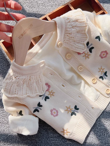 Детский пуховик, детская куртка, трикотажный свитер для принцессы, шерстяное осеннее детское термобелье