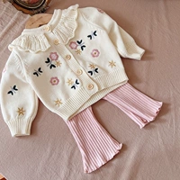 Абрикосовый кардиган, штаны-клёш