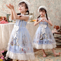 Girls Summer lolita Dress 2020 New Children lolita Western Style Taun Dress Summer Princess Dress