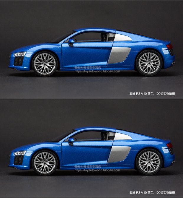 Willy nguyên bản 1:24 Audi TT R8 V10 A4 Q7 xe thể thao mô phỏng tĩnh mô hình xe hợp kim hinh máy bay