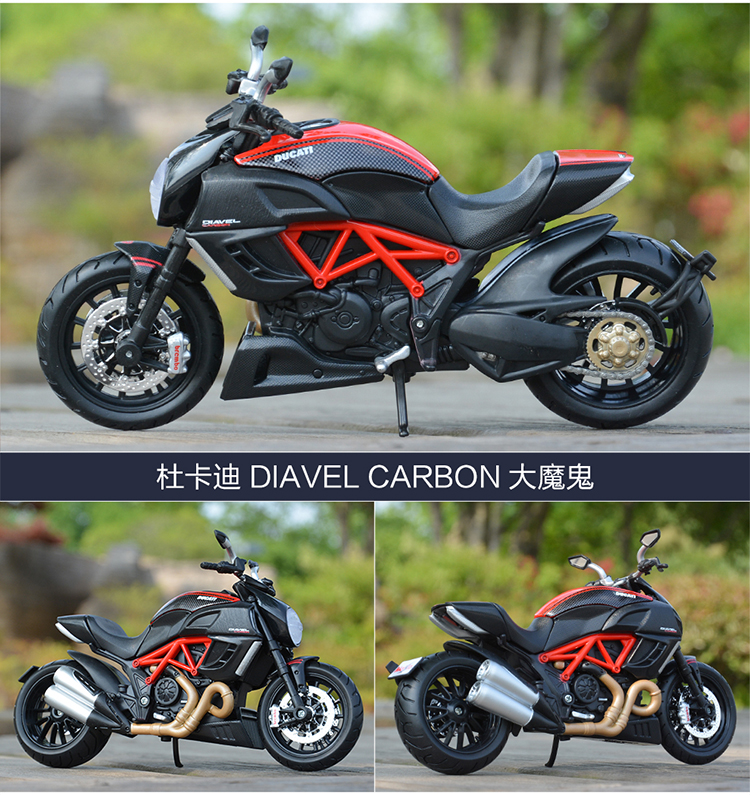 Mercedes Hình 1:12 Ducati 1199 Big Devil R1 Mô phỏng tĩnh Mô phỏng đầu máy hợp kim Mô hình xe máy có đáy đồ chơi cho bé sơ sinh