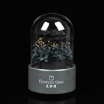 Black rose eternal life flower music music box glass cover gift box Valentines Day confession Birthday gift for girlfriend Tanabata