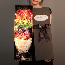 Starry dried flower bouquet Valentines Day gift box large bouquet to send girlfriend Tanabata confession Birthday gift to send girlfriends real flowers