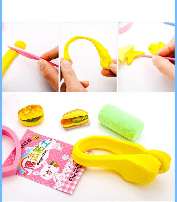 Sở thích búp bê vải siêu nhẹ đất sét 10 màu trẻ em plasticine không độc màu đất sét không gian bùn bông tuyết mềm đồ chơi đất sét đất set