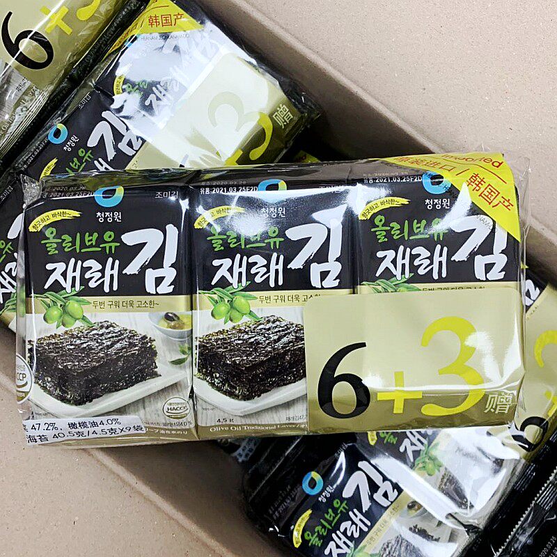 Pure Park Korea imported olive oil ready to bake nori 6+3 nori 405g