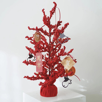 Winter Green Red Fruit Tree Small Fruit Emulation Tree Shake Money Tree Styling Pendulum Pieces Chronicling Red Flower Shop Floral Packaging Materials
