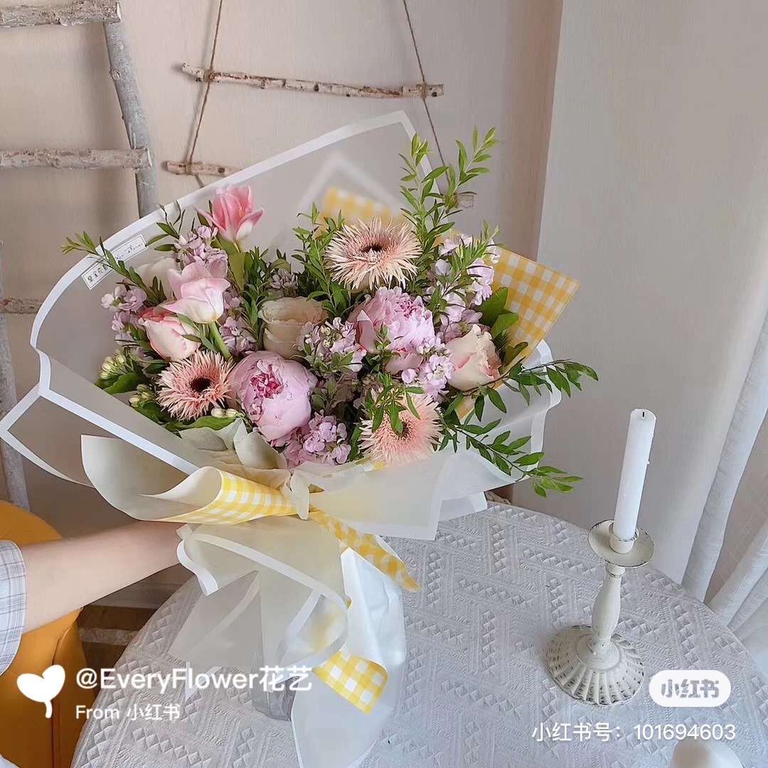 20 sheets of white side fog surface paper flowers magic edge floral material waterproof translucent frosted bouquet gift wrapping paper