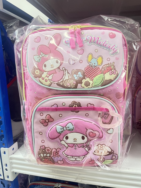 In Stock 2026 Hong Kong Version Sanrio Spine-Protecting Student Backpack My Melody Kitty Kuromi Ugly Fish