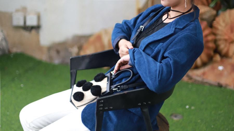 Áo khoác nhung kẻ ABchic phù hợp với áo khoác nữ in retro phù hợp với áo khoác nữ bộ vest nữ quần lửng