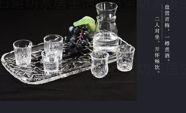 Ликер Cup 家用加厚刻花无铅水晶玻璃一两小白酒杯套装烈酒一口杯分酒器50ml 1034804564