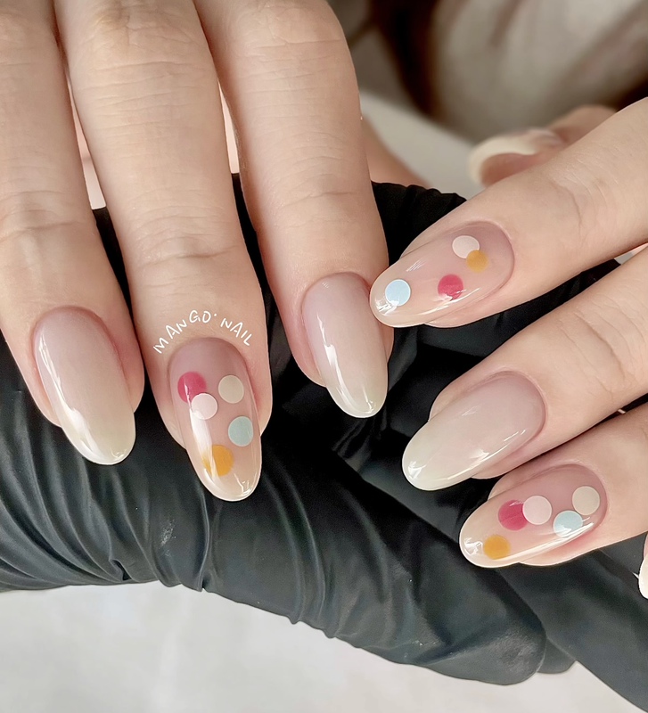 Handmade Nails, New Spring and Summer Style, Fresh, Sweet, Cute, Brightening, Colorful Polka Dot Nail Art, Suitable for Pregnant Women