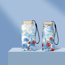 Ultra light sun umbrella female sunscreen Anti-UV sunny and rainy weather umbrella small portable folding 14cm pocket umbrella