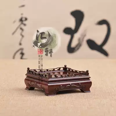 Solid Wood African sour branch square seal jade Jade Jade Jade micro bonsai flower arrangement base Wenchang Tower gourd base