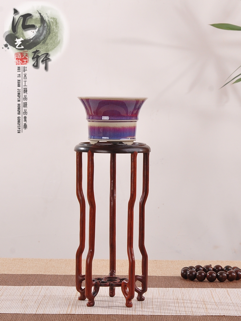 Mahogany red acid branch purple sandalwood Ming style simple work file round flower a few cliff bonsai vase ornaments solid wood bracket