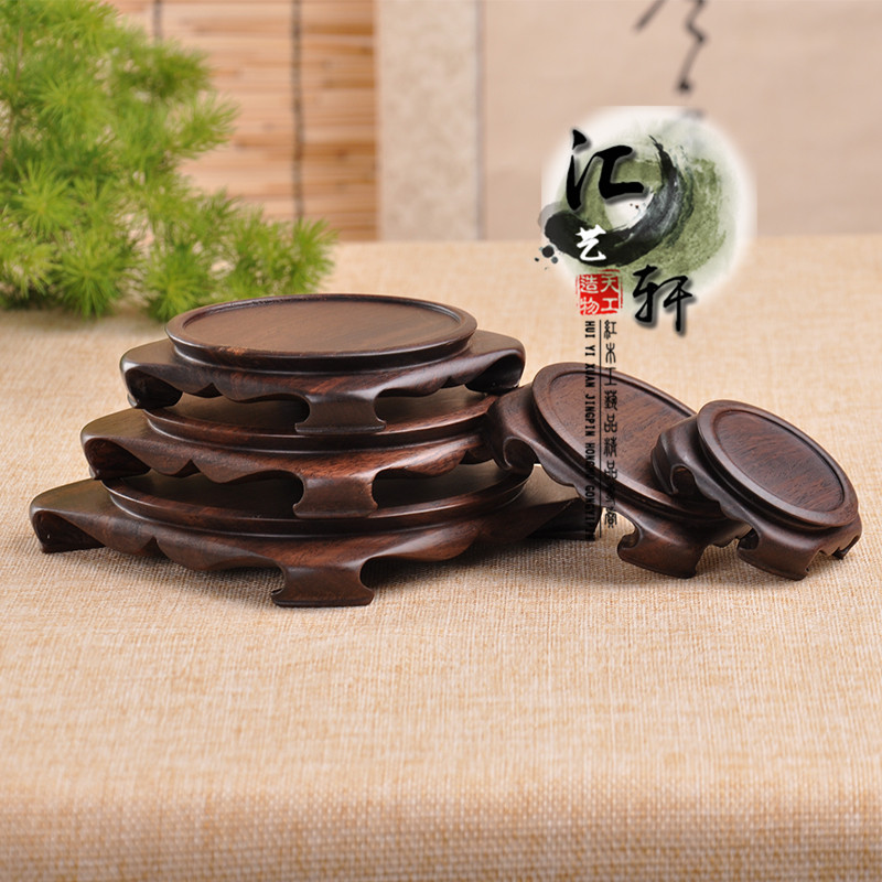 Black Sandalwood Solid Wood Whole Wood Engraving Base Day Round Local Vase Bonsai Chiishi Jade Ware Purple Sand Teapot Base