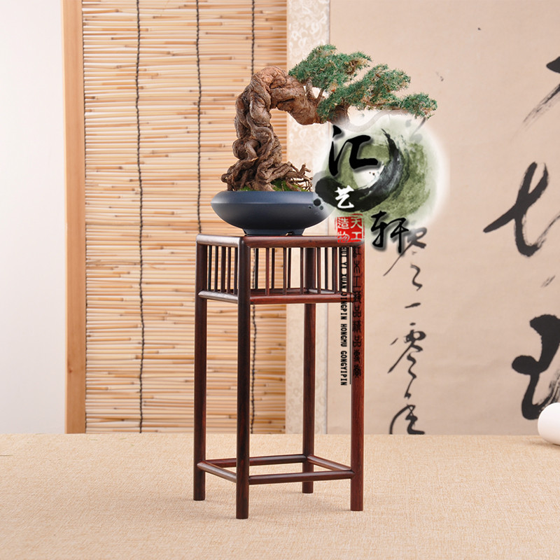 Red Wood Solid Wood Red Acid Branches Chishite Jade Incense Stove Teapot Pendulum Pieces Base Miniature Bonsai Base Small Flowers