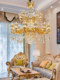 European-Style Crystal Villa Chandelier, French Light Luxury Duplex Hollow Living Room Lighting, Simple Dining Room and Bedroom Chandelier