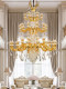 European-Style Crystal Villa Chandelier, French Light Luxury Duplex Hollow Living Room Lighting, Simple Dining Room and Bedroom Chandelier