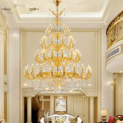 French-Style Living Room Crystal Chandelier, High-End Light Luxury European-Style Villa Duplex Main Chandelier, Large Chandelier for Dining Room Lighting