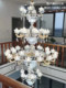 European-Style Villa Crystal Chandelier, Light Luxury and Grand Atmosphere, Living Room Duplex Building, French Ceramic Chandelier, Dining Room Lighting Fixtures, New Model
