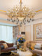 Villa Living Room All-Copper Crystal Chandelier European-Style Duplex Hollow Chandelier French Light Luxury Dining Room Bedroom Lighting Fixtures