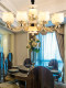 All-copper duplex building living room large chandelier simple new Chinese style mansion self-built house European style villa natural jade lamps