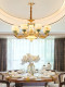 Natural Jade and Copper Chandelier for Villa Duplex Living Room, Grand New Chinese-Style Self-Built House Lobby, European-Style Lighting Fixtures