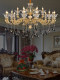 Villa Duplex Building Living Room All-Copper Crystal Large Chandelier European-Style Restaurant Lamp Accessible Luxury French Empty 24K Gold Lamps