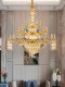New All-Copper Living Room Crystal Chandelier, French-Style Villa Dining Room Hollow Duplex Staircase Light, European-Style Light Luxury Large Lighting Fixture
