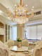 New All-Copper Living Room Crystal Chandelier, French-Style Villa Dining Room Hollow Duplex Staircase Light, European-Style Light Luxury Large Lighting Fixture