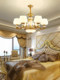 European-Style Chandelier, Living Room Lamp, Retro Jade, Modern, Simple and Elegant, Master Bedroom, Gold, New Dust-Proof Lamps and Lighting Fixtures