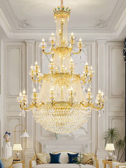 European-Style Crystal Chandelier, Living Room Lamp, Luxury Villa Lobby, Dining Room, Master Bedroom, Candle-Shaped, New Home Lighting Fixtures