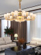 New Chinese-Style Living Room All-Copper Large Chandelier for Duplex Villa Self-Built House, High-Ceiling Dining Room, Staircase, Natural Jade Lighting Fixtures