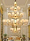 All-Copper Duplex Villa Large Chandelier, Living Room Lamp, European-Style Duplex, Jade Stone Self-Built House, High-Ceiling New Chinese-Style Lighting Fixtures